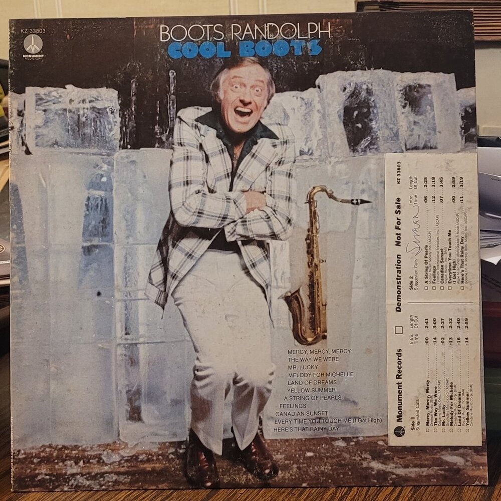 Boots Randolph "Cool Boots" 33 1/2 Vinyl Record,